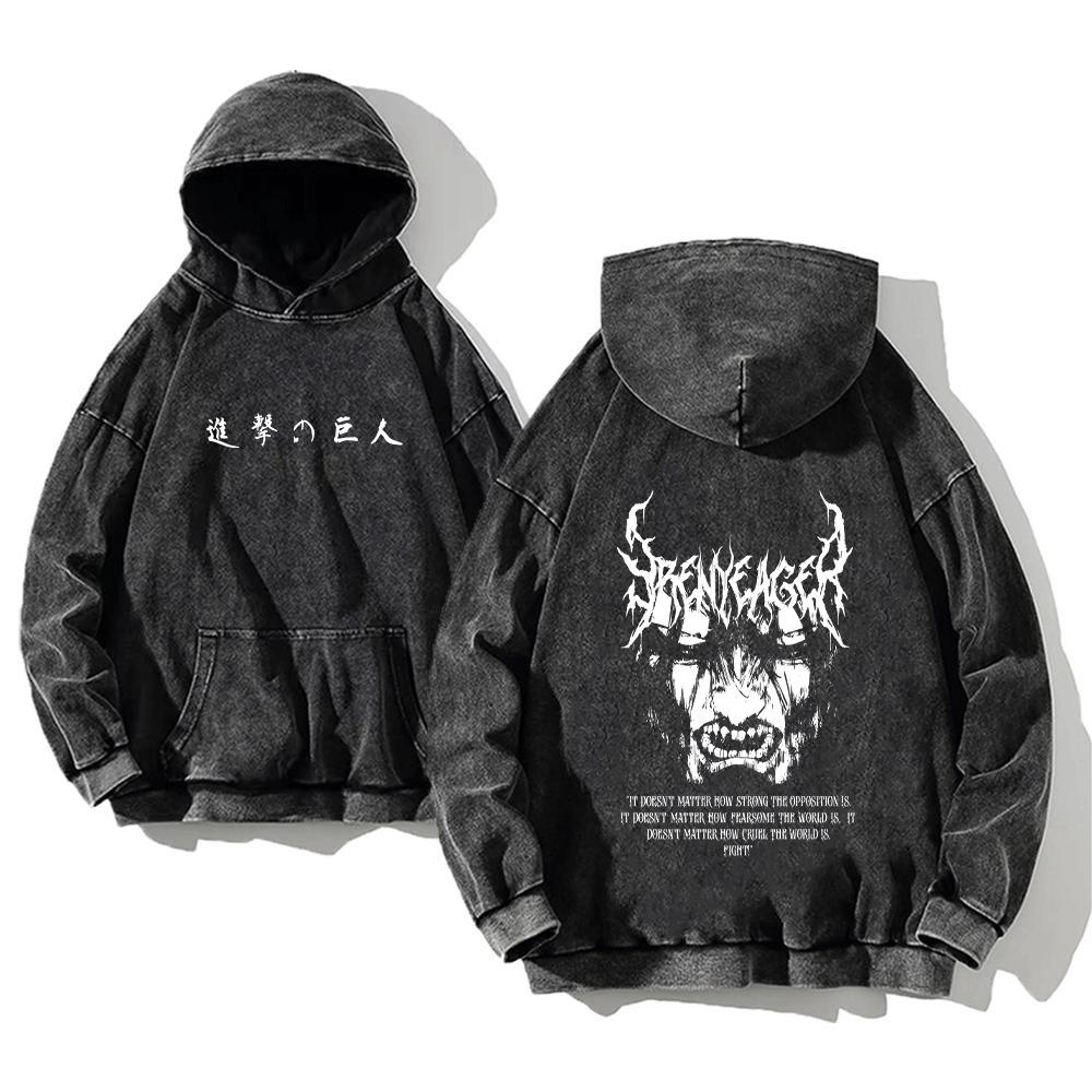 Autumn Anime Print Vintage Hoodie Men Women Pullover Sweatshirt Oversized Long Sleeve Top Harajuku Streetwear