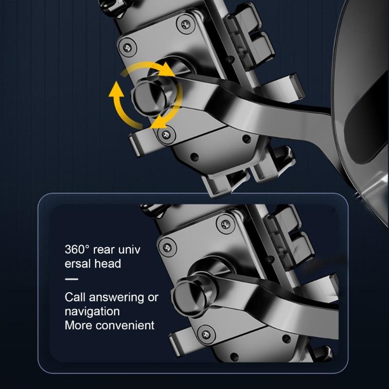 Motorcycle Smartphone Clamp Mount Bracket, Quick Access Designs, Vibration Reduction for Safe Riding Outdoor Enthusiasts