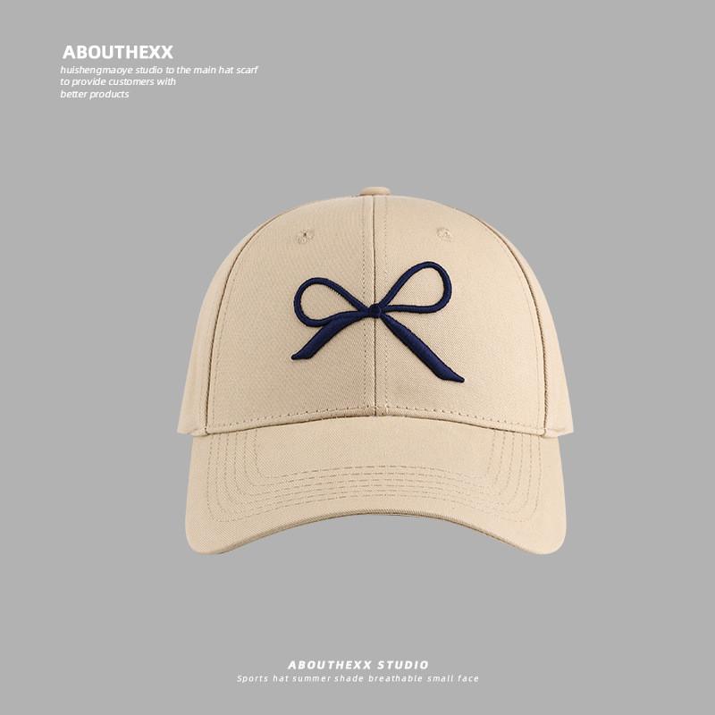Bow Embroidered Baseball Cap With Sunshade And Breathable Cotton For Teens And Adults