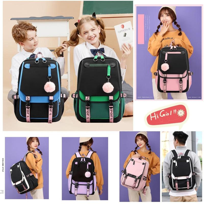 New student schoolbag casual large capacity backpack primary school junior high school high school usb charging backpack