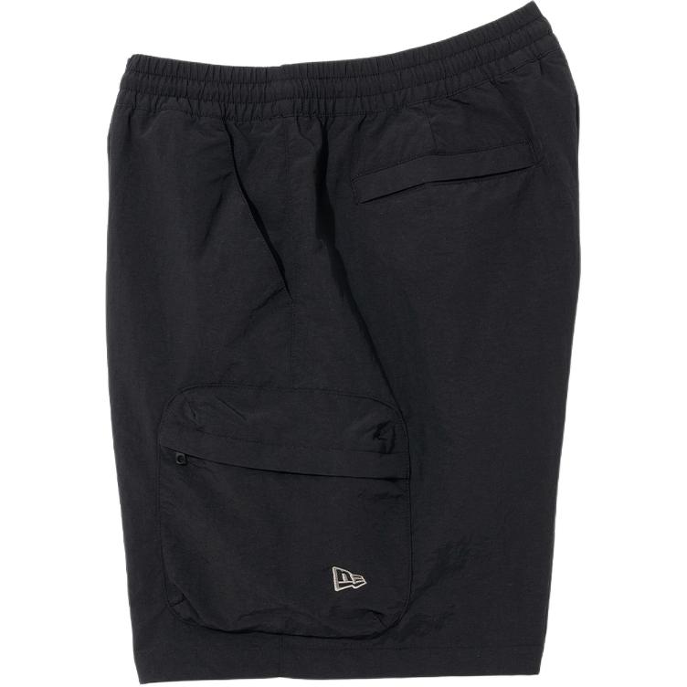 New Era Logo Drawstring Athletic Shorts Men Shorts Black 14536416