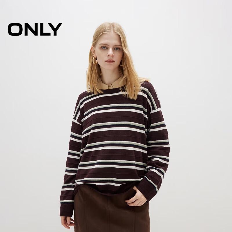 ONLY Women s College Style Color-block Stripe Loose Knit Sweater L 6840₽