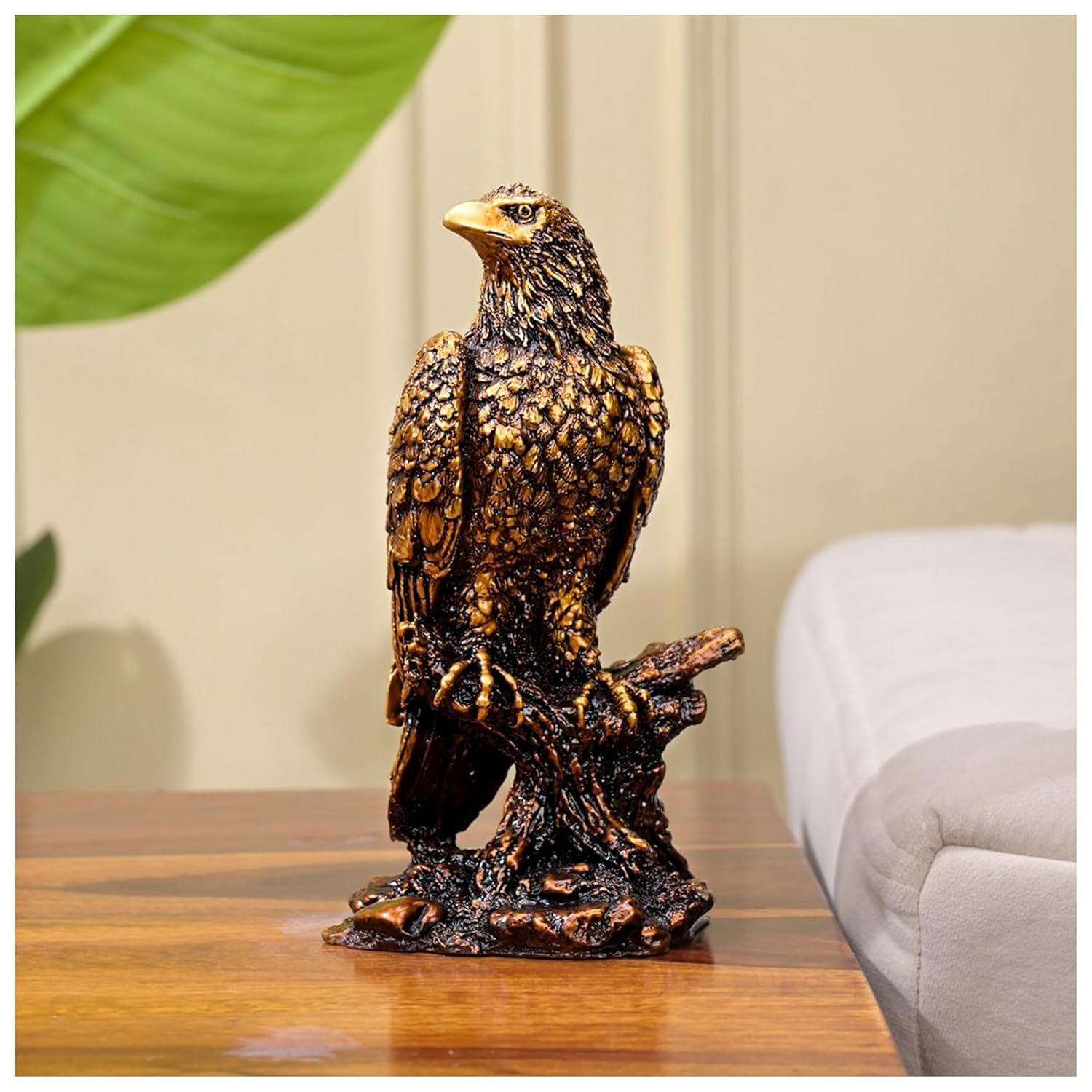 

Golden Eagle Showpiece Beautiful Bird Statue Feng Shui Bird Figurine Sculptures Handmade Decorative Showpiece for Home Decor Pooja Room Gifting