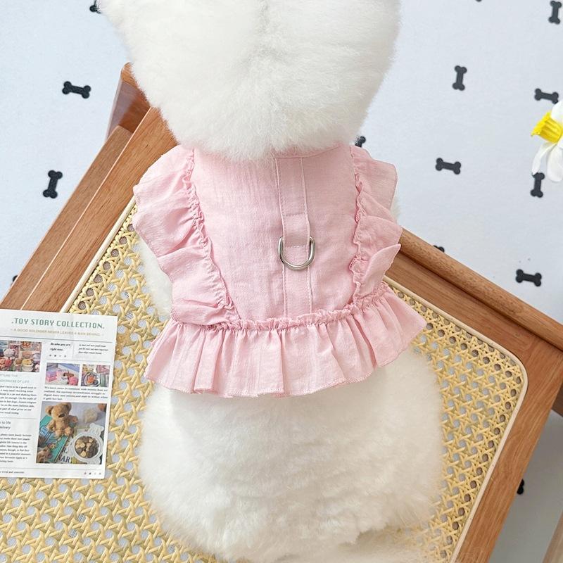 Pet Dog and Cat Clothes Teddy Bichon Frise Poodle Tractable Chest and Back Vests