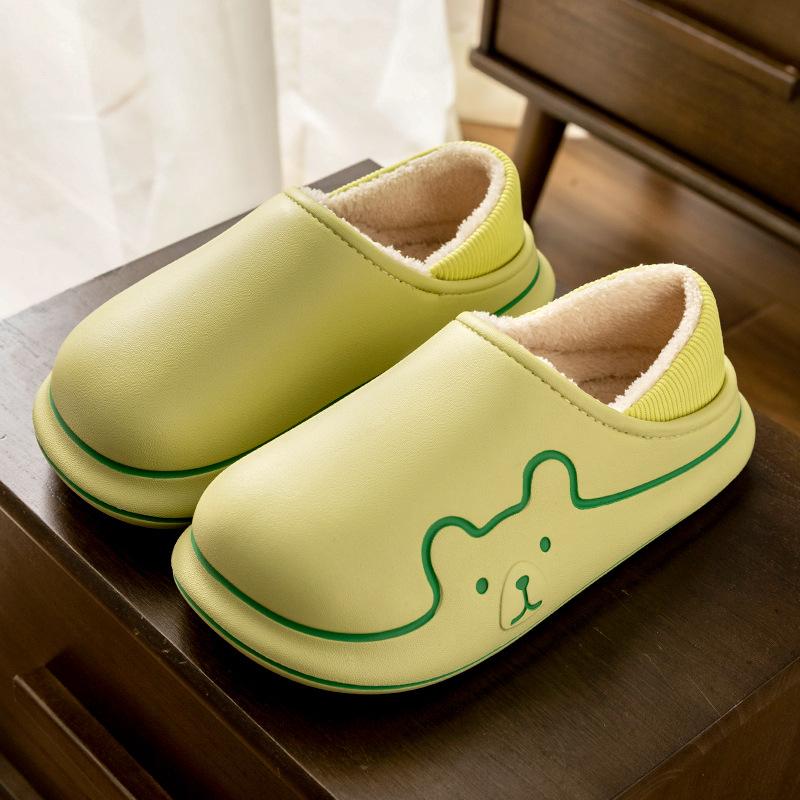 Lidani home cotton slippers men's winter outdoor bag and thick-soled indoor thermal cotton shoes women's household simple autumn and winter