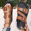 Modisches Schnallendesign Sommer Damen Schuhe 2024 Neu Rutschfest Abriebfest Damen Plateau Sandalen Lässige Modische Römische Sandalen