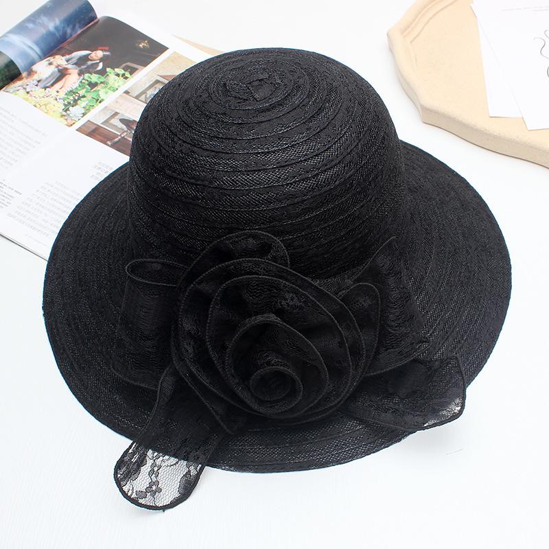 Lace Flower Hat for Women, Summer Fashion, Breathable Foldable Wide Brim Fisherman Hat