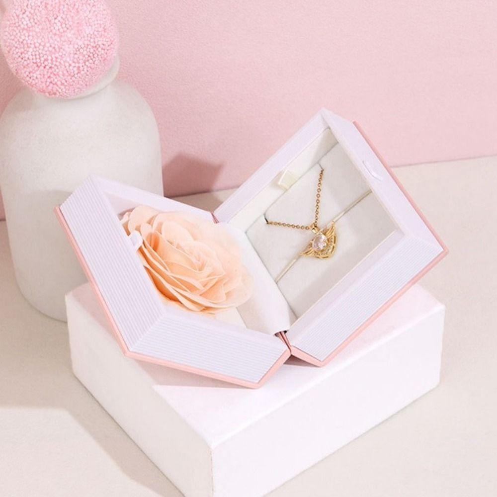 Romantic Book Shape Ring Box Jewelry Packaging Ring Gift Box Creative Gifts Package Box  Earrings