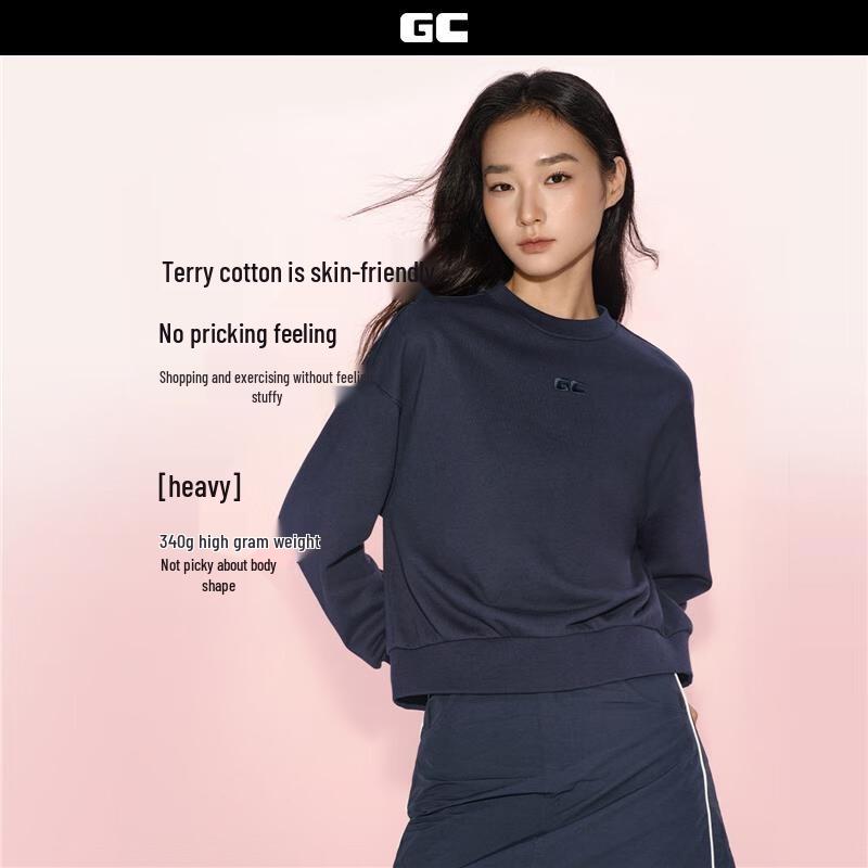 GIORDANO CONCEPTS 2025 Fall/Winter Women's Embroidered Pullover Sweatshirt