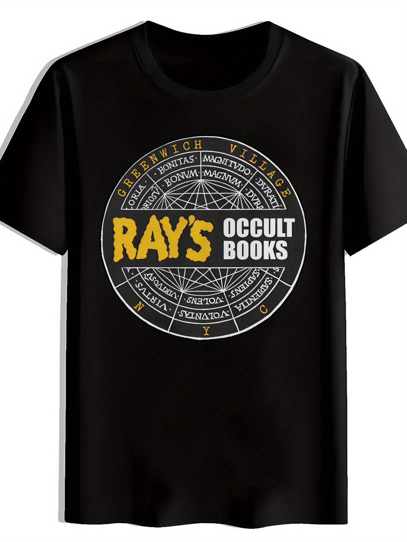 T-shirt Ray S Occult Books Graphic - Black with White & Yellow Print S