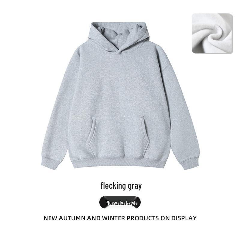 2025 Übergroßes Kapuzensweatshirt für Damen - Koreanischer Stil Einfarbiges Fleecejacke mit langen Ärmeln
