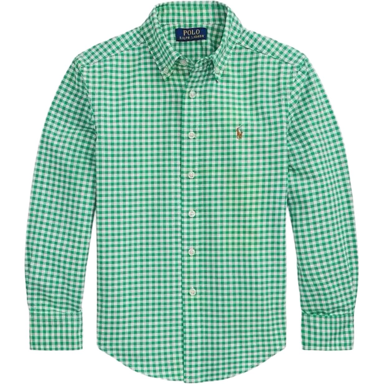 

Рубашка детская Polo Ralph Lauren с длинным рукавом и клетчатым воротником, зеленая 323978223-004 L