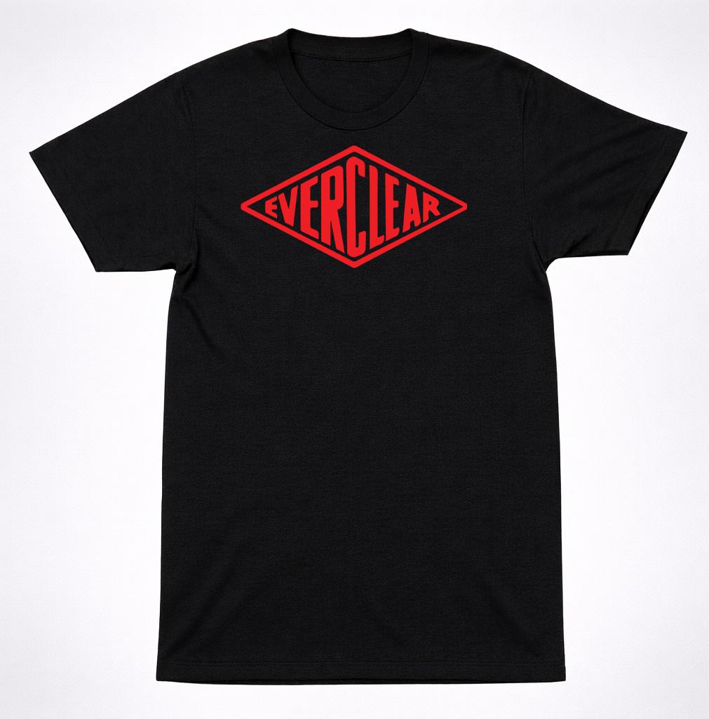 Everclear Logo Shirt Alternative Rock Band Red Emblem 90s Music Black Tee S разноцветный