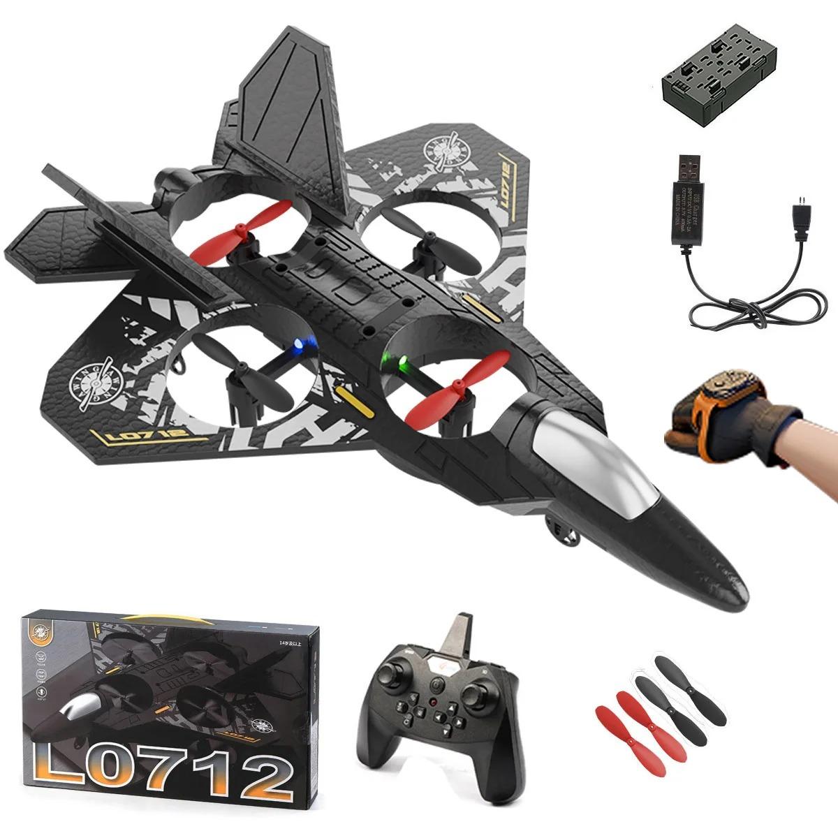 

L0712 Rc Plane 2.4G Remote Control Aircraft Gravity Sensing Aircraft Glider With Light Epp Foam Fighters For Young Boys Kids