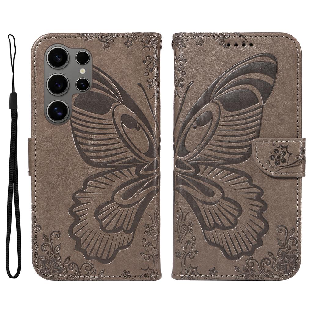 For Samsung Galaxy S25 Ultra Case Butterfly Pattern Leather Wallet Flip Phone Cover