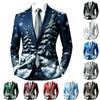 Herren Weihnachtsdruck Anzugjacke Langarm Business Casual für Herbst Winter (Keine Krawatte oder Einstecktuch enthalten)
