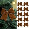 Classic Velvet Bow Accent with Rustic Style for Christmas Wreaths Vintage Polyester Ribbon Bows Enhancing Seasonal Decor