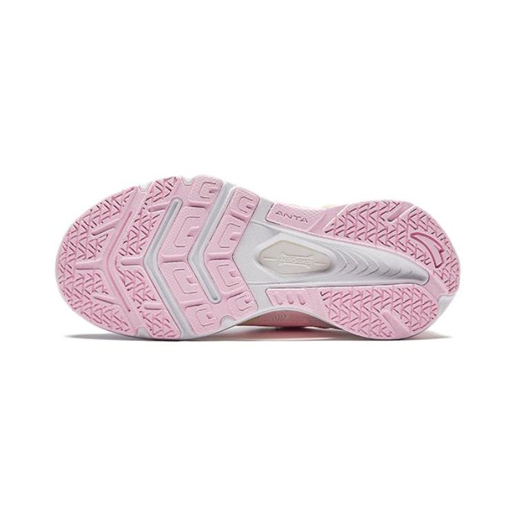 Anta Kids Monthly 2.0 Comfortable Versatile Non-Slip Shock Absorbing Durable Low-Top Running Shoes Kids Running Shoes White Pink 322429902-2