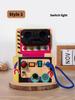 Montessori Wooden Sensory Busy Board with Light Switch and Key