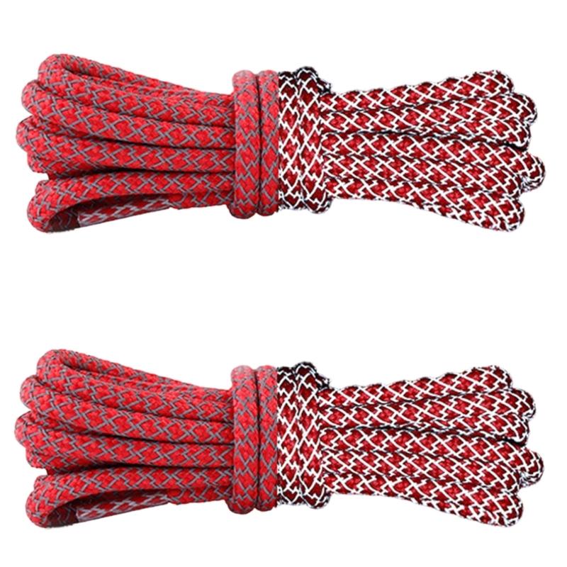 Reflective Polyester Shoelaces 120cm Long Anti Slip Woven Round Shoe Laces Replacement For Sneakers Casual Foowear