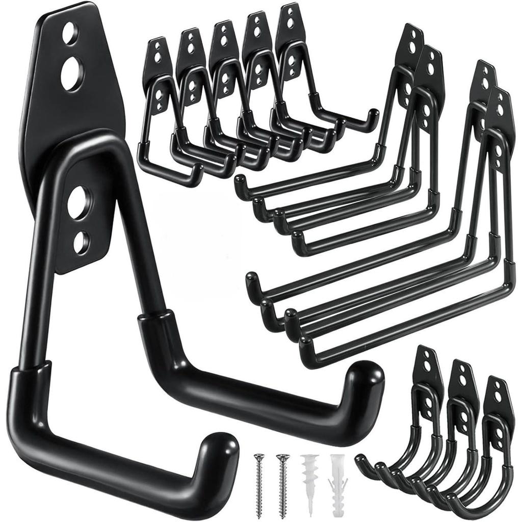 Heavy-Duty Wall-Mounted Metal Bicycle Storage Hooks for Garage or Warehouse