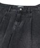 STANDARDERROR 87-Stan171 Minimal Wash Carpenter Bermuda Denim Pants Vintage Black