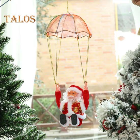 Weihnachtsmann mit Musikalischer Puppe, Weihnachtsmann, Kletterleiter, Perlen, Hängedekoration, elektrisches Kinderspielzeug für Weihnachtsbaum, Hochzeitsfeier