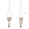Handwoven Plant Holder With Natural Cotton Rope Wall Mounted Planter Basket For Indoor Outdoor Garden Decoration