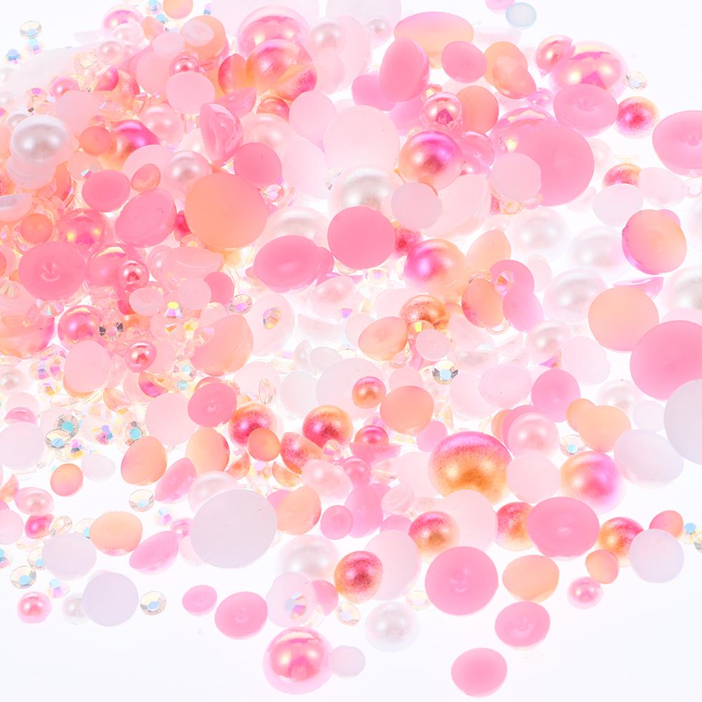 

2200pcs 60g Half Pearls Blue Crafts diy craft Flatback Rhinestones for Nail Art