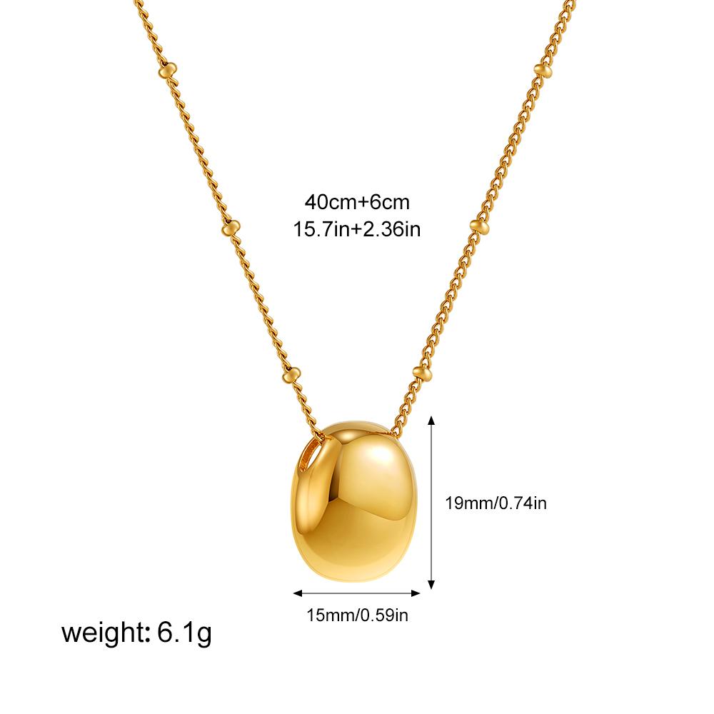 

Smooth Stainless Steel Golden Color Bead Pendant Necklace for Women Fashion Trend Clavicle Chain Waterproof Zircon Collar