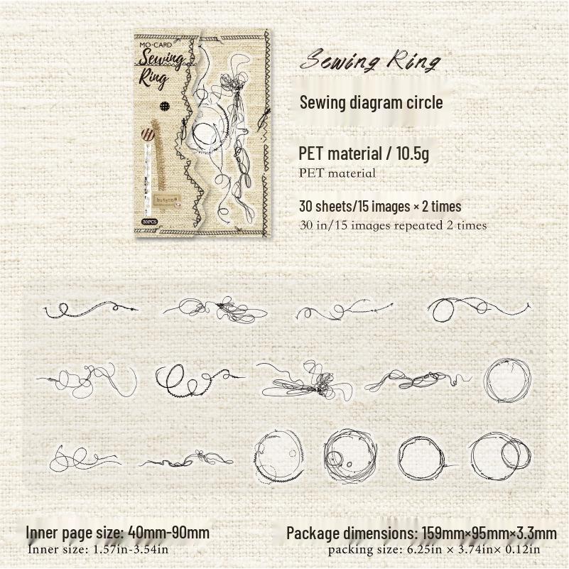 Momo PET Sticker Pack: Retro Sewing Studio Series (4 Styles)