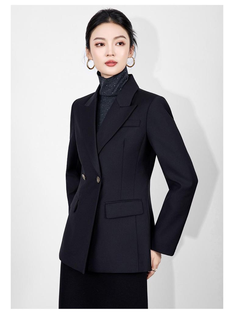 Nanyou Women's Professional Waist-Cinched Suit Jacket for Business and Commute - Autumn/Winter Collection
