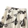 Falda Midi Boho para Mujer de Línea A con Volantes Cintura Alta Elástica Casual de Verano Plisada Fluida Estampado Floral Faldas Acampanadas Debajo de la Rodilla para Mujer