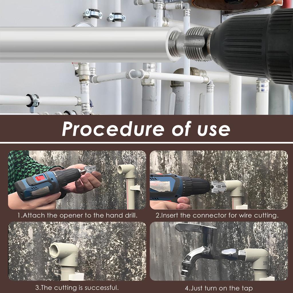 Plastic PVC Pipe Threader Kit Efficient Electric Hole Opener Versatile Durable Thread Maker Tool Precise Plumbing Repair Tool