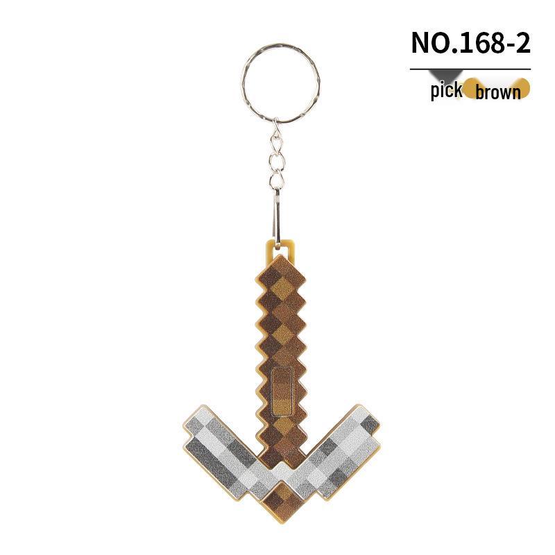 

Luminous Pixel Potion Pickaxe Keychain Backpack Pendant - Creative Toy Accessory Pink Potion Bottle 13g