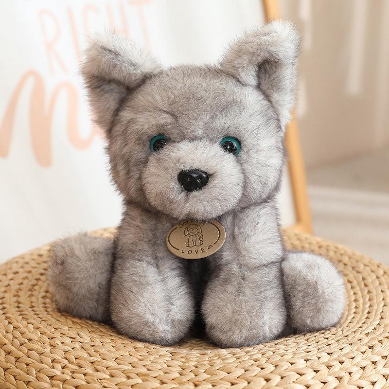 22cm Cute Simulation Puppy Plush Stuffed Toy Soft Doll Children's Cloth Doll Birthday Gift Kawaii Desktop Home Decoration