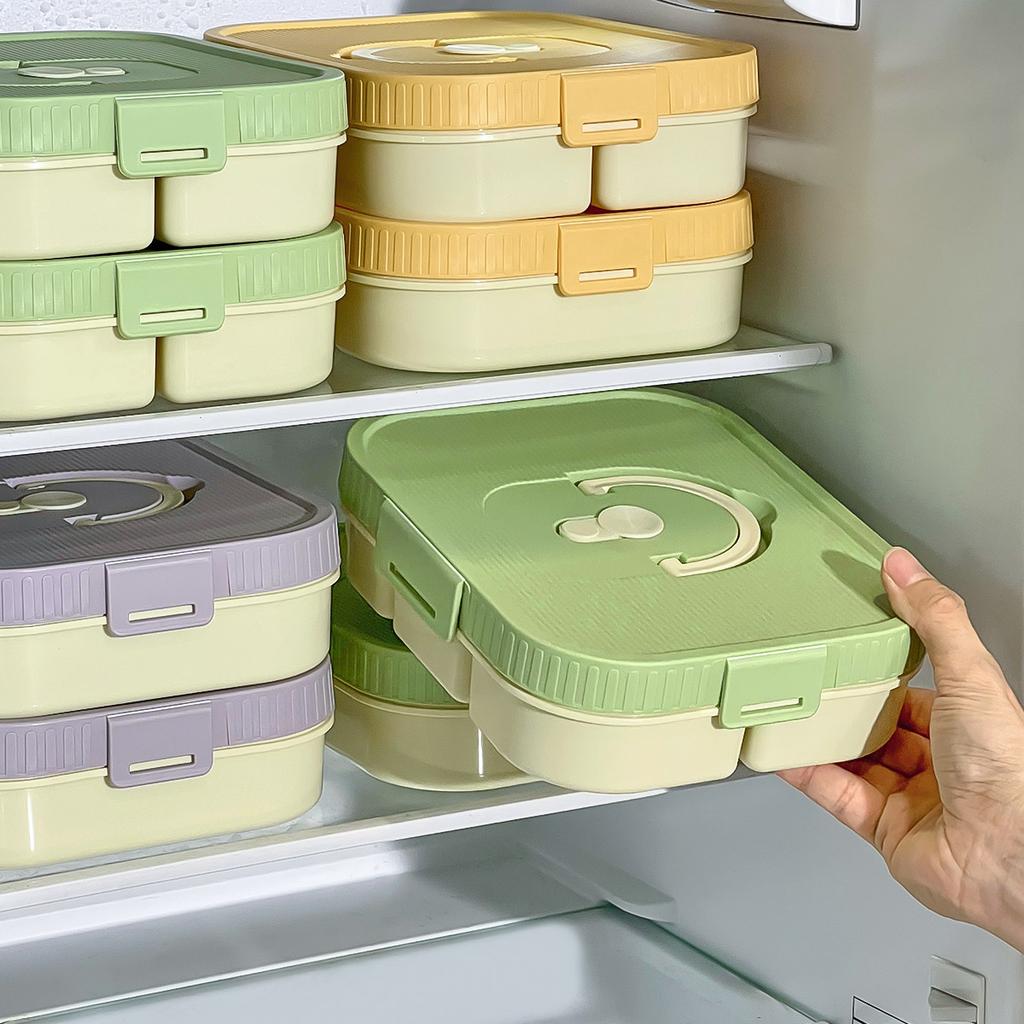 WORTHBUY Large Capacity Plastic Divided Bento Lunch Box Microwave Portable Leak-proof Cold And Hot Food Container For Student