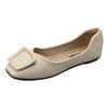 Flat-soled Single Shoes Women's 2025 New Autumn Shallow Soft-soled One-pedal Doudou Ladyshoes Large-size Women's Shoes 41-43 Summer