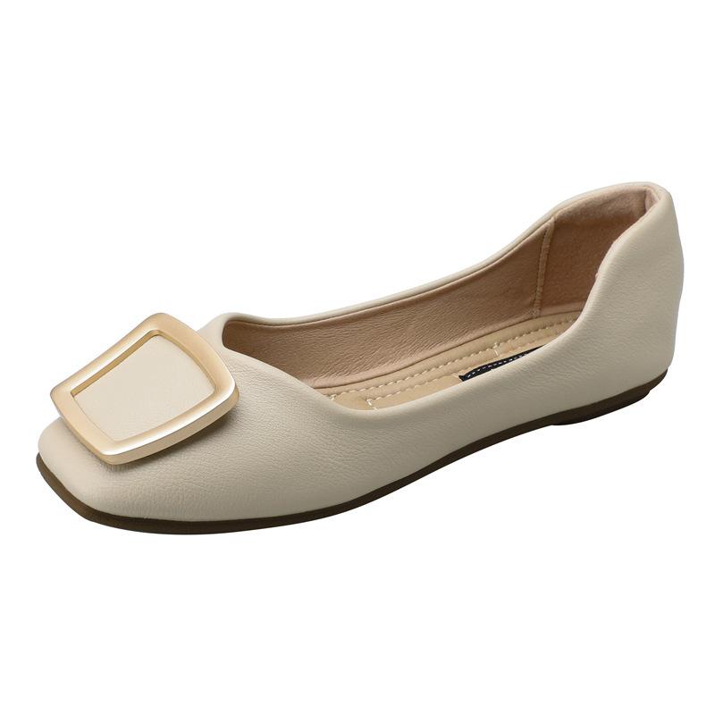 Flat-soled Single Shoes Women's 2025 New Autumn Shallow Soft-soled One-pedal Doudou Ladyshoes Large-size Women's Shoes 41-43 Summer