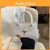 Minimalist Womens Small Square Bag With Zipper Closure And Polyester Lining For Urban Style