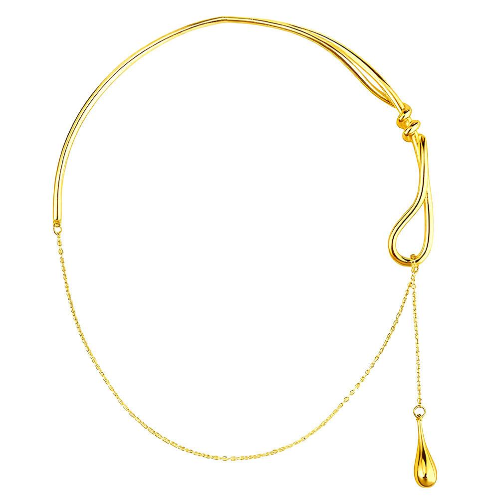 Geometric Drop Pendant Necklace With Gold Plating For Women