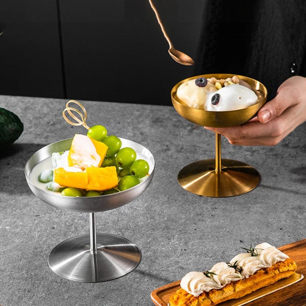 Stainless Steel Goblet Large Caliber Dessert Cup Multifunctional Pudding Cup  Yogurt