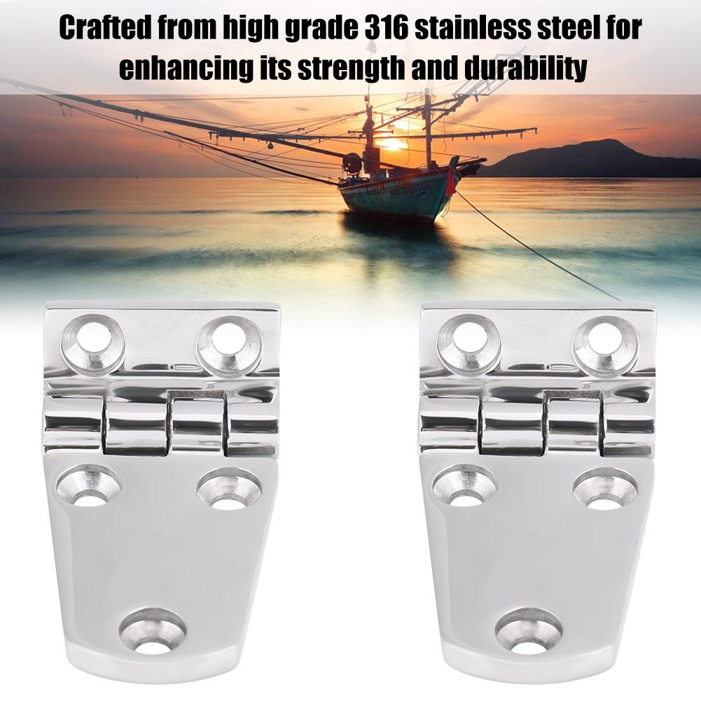 2pcs 316 Stainless Steel Marine Door Hinges Mirror Polishing Saltwater Corrosion Resistance with Integrated   for Yacht Boat Window Doors