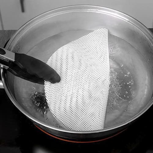 Set of 5 Steaming Cloths for Steamers, 24cm, 26cm, and 28cm Diameter, Heat-Resistant, Food-Grade Silicone, Reusable, Washable, for Steaming Buns, Dim