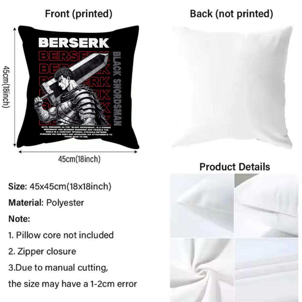 Cool B-BerserkS Cushion Cover Comfortable Reversible Pillow Cover Ideal for Car Sofa Bedroom & Beyond