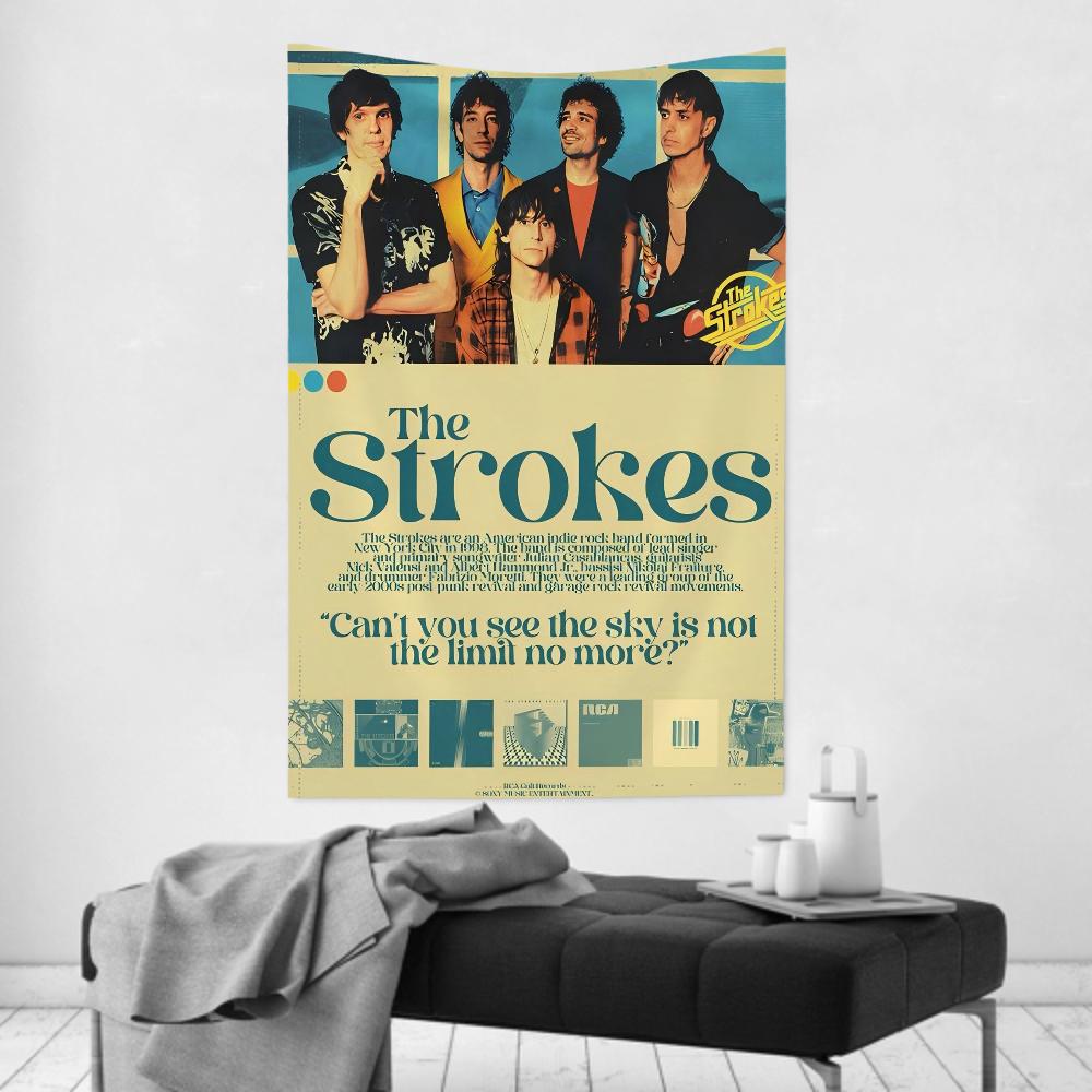 The Rock Band Tapestry Room Decor SStrokes Wall Cloth Party Hanging Background Room Decor Baby Room