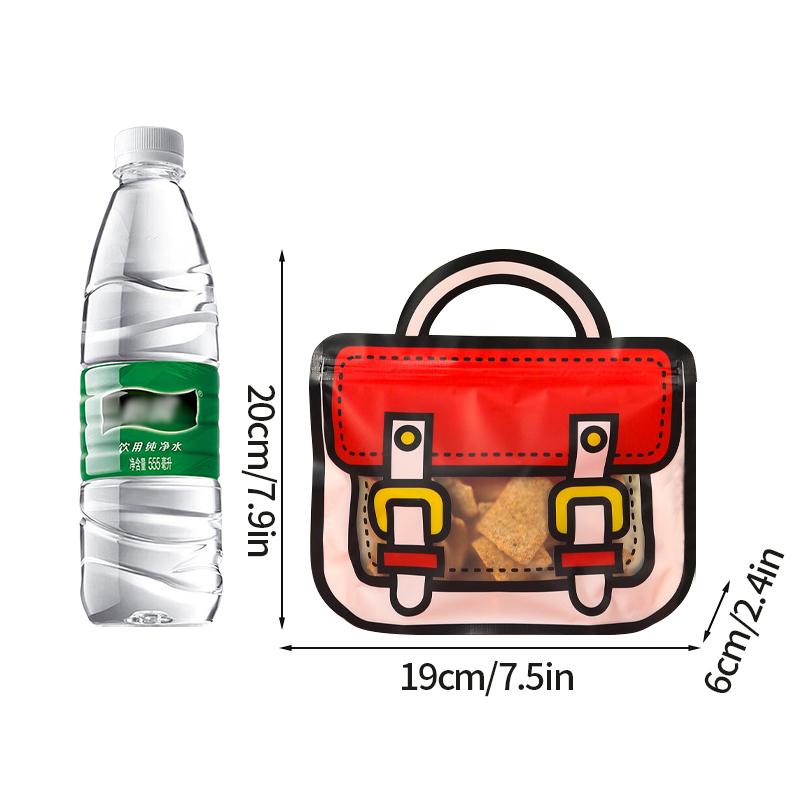12/1PCS  Creative Gifts Packaging Bags Cartoon School Bag Shape Candy Zip Lock Biscuit Packaging Bag Stand Up Snack Gift Bag
