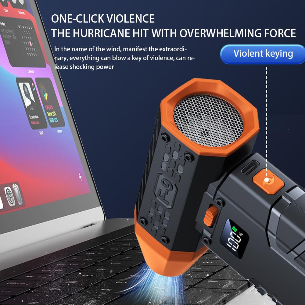 Portable 100 Gears Turbo Jet Fan Blower Multifunctional Hair Dryer Illuminates The Dark Night with Strong Wind Power