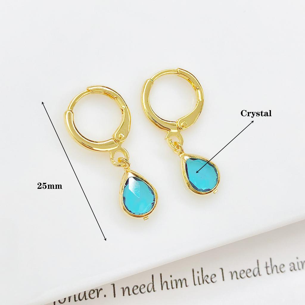 Vintage Stainless Steel Gold Plated Zircon Huggie Hoop Earrings for Women Small Water Drop Earrings Punk Unisex Rock Jewelry