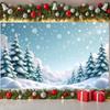 Xmas Banner Snow-Covered Christmas Holiday Background Winter Scene Display Pine Tree Design Holiday Background For Family Winter